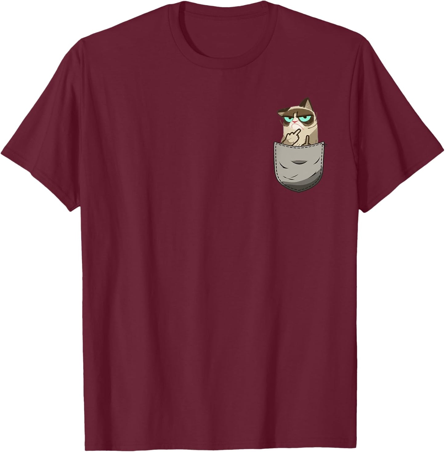 Cat Flipping Off Funny Animal Meme Sarcastic Kitten Owner Women T-Shirt - T-Shirt | Maroon