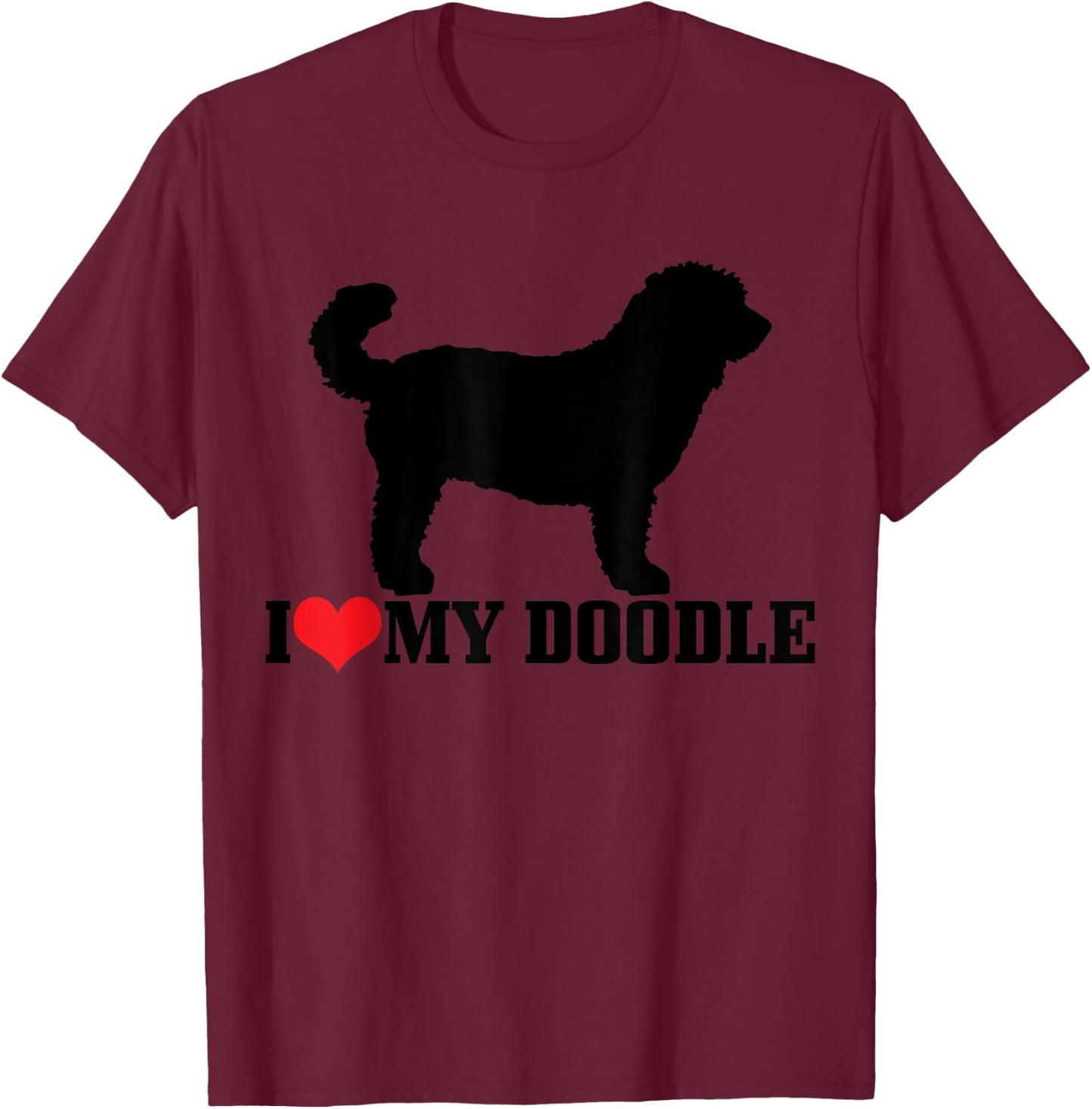 Goldendoodle I Love My Doodle Labradoodle Golden Doodle Dog Men Women Girls Kids T-Shirt - T-Shirt | Maroon
