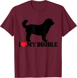 Goldendoodle I Love My Doodle Labradoodle Golden Doodle Dog Men Women Girls Kids T-Shirt - T-Shirt | Maroon