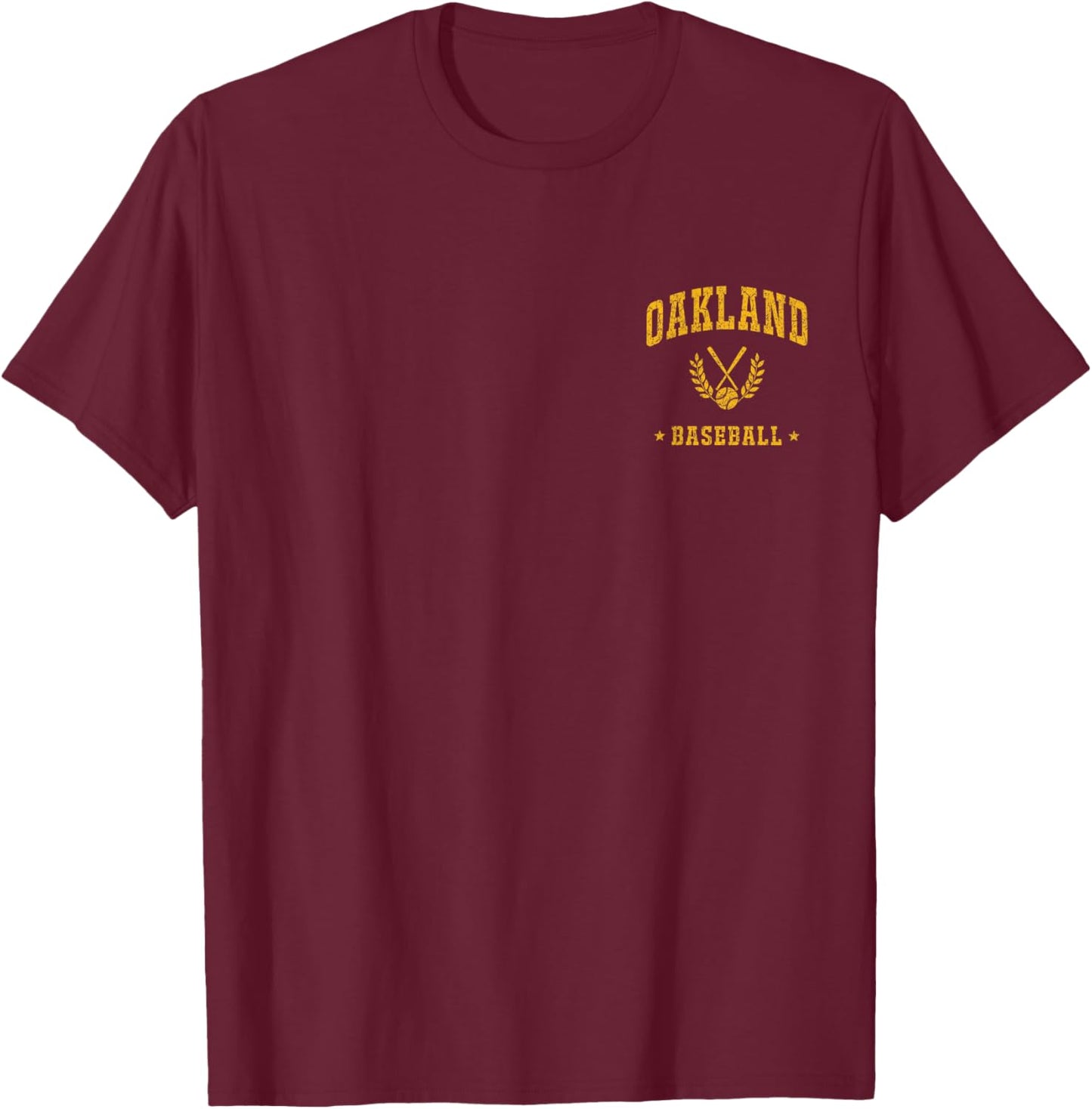 Oakland Baseball Vintage Gameday Retro Baseball Lover T-Shirt - T-Shirt | Maroon