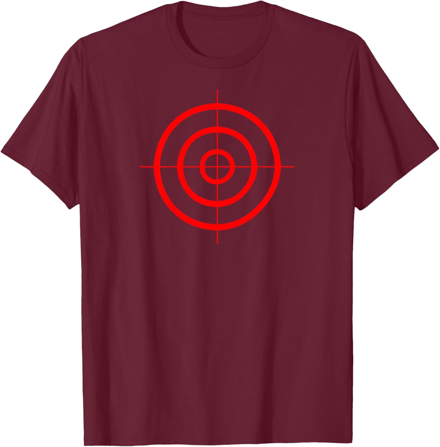 Target / Crosshair on Back - No Text on Front T-Shirt - T-Shirt | Maroon