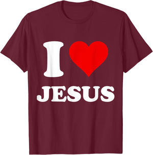 I Heart Jesus I Love Jesus T-Shirt - T-Shirt | Maroon