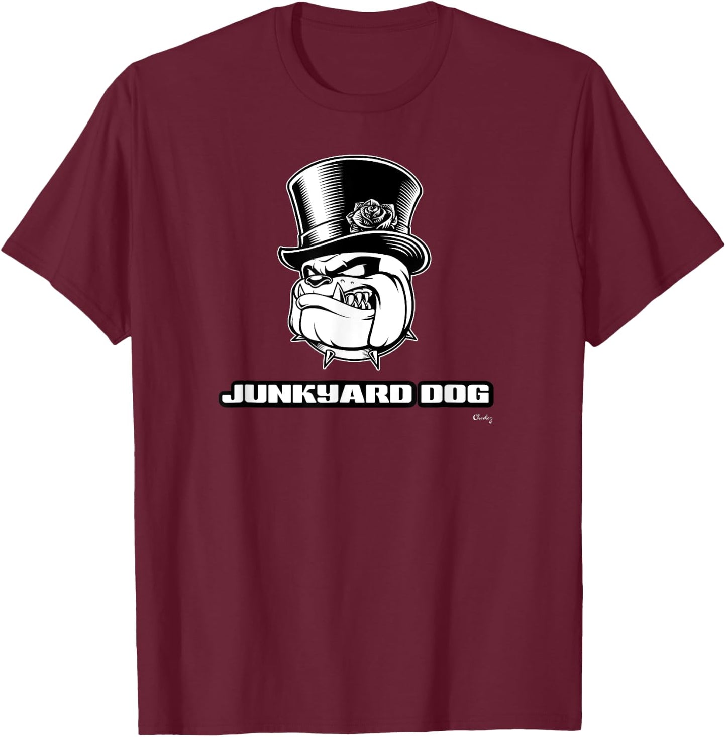 Junkyard Dog | Gym Strong Weightlifter T-Shirt - T-Shirt | Maroon