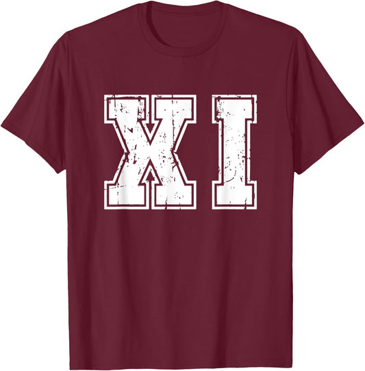 Roman Numeral 11th Birthday 11 Years Old Roman Number T-Shirt - T-Shirt | Maroon