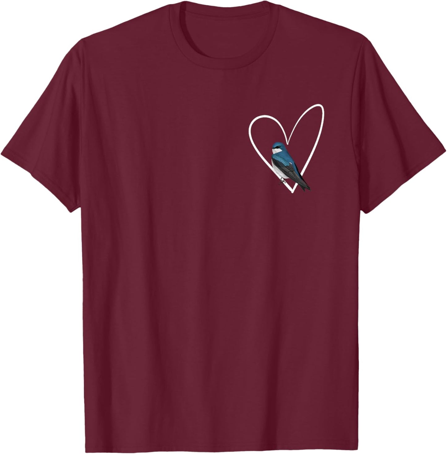 Tree Swallow Bird Birdlover Birdwatcher Animal Biologist T-Shirt - T-Shirt | Maroon