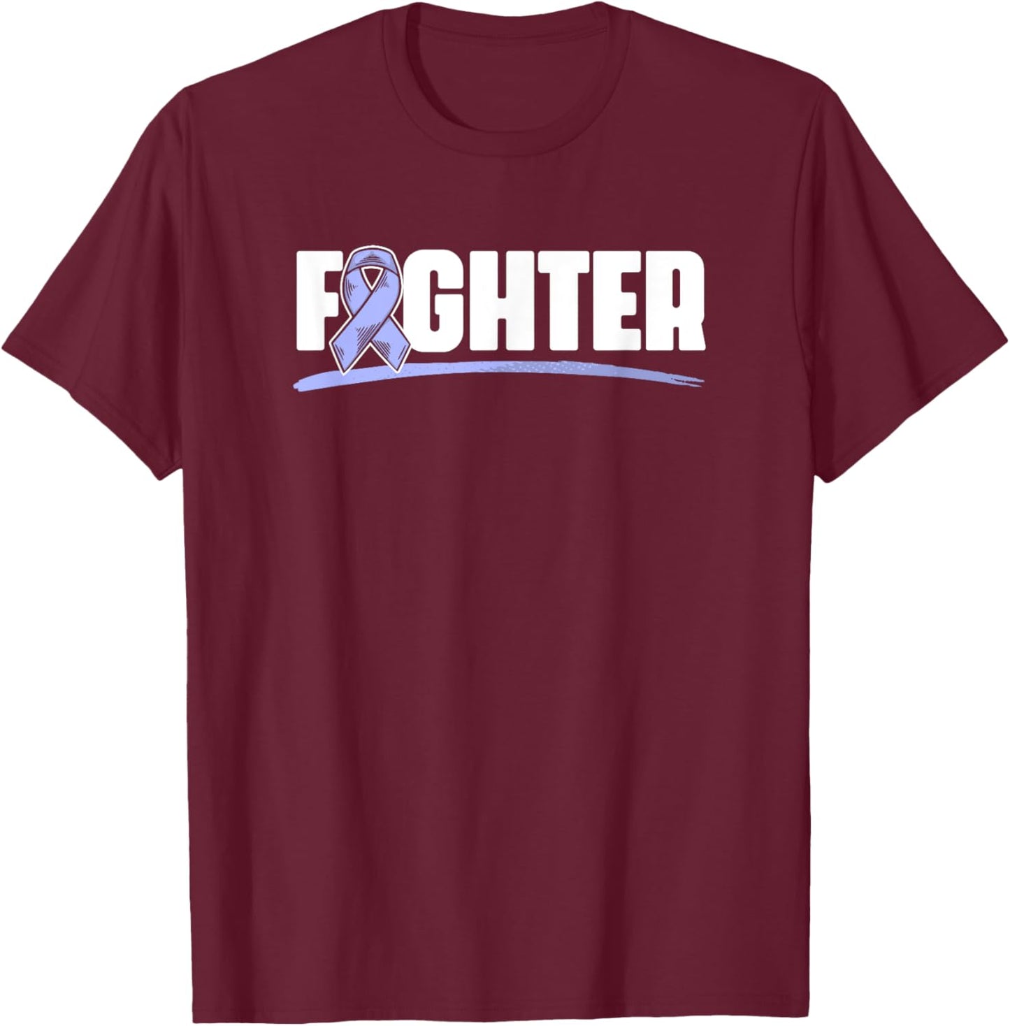 Fighter Esophagus Cancer Purple Esophageal Cancer Awareness T-Shirt - T-Shirt | Maroon