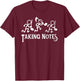 Taking Notes - Funny Stick Men Stealing Music Notes T-Shirt - T-Shirt | Maroon