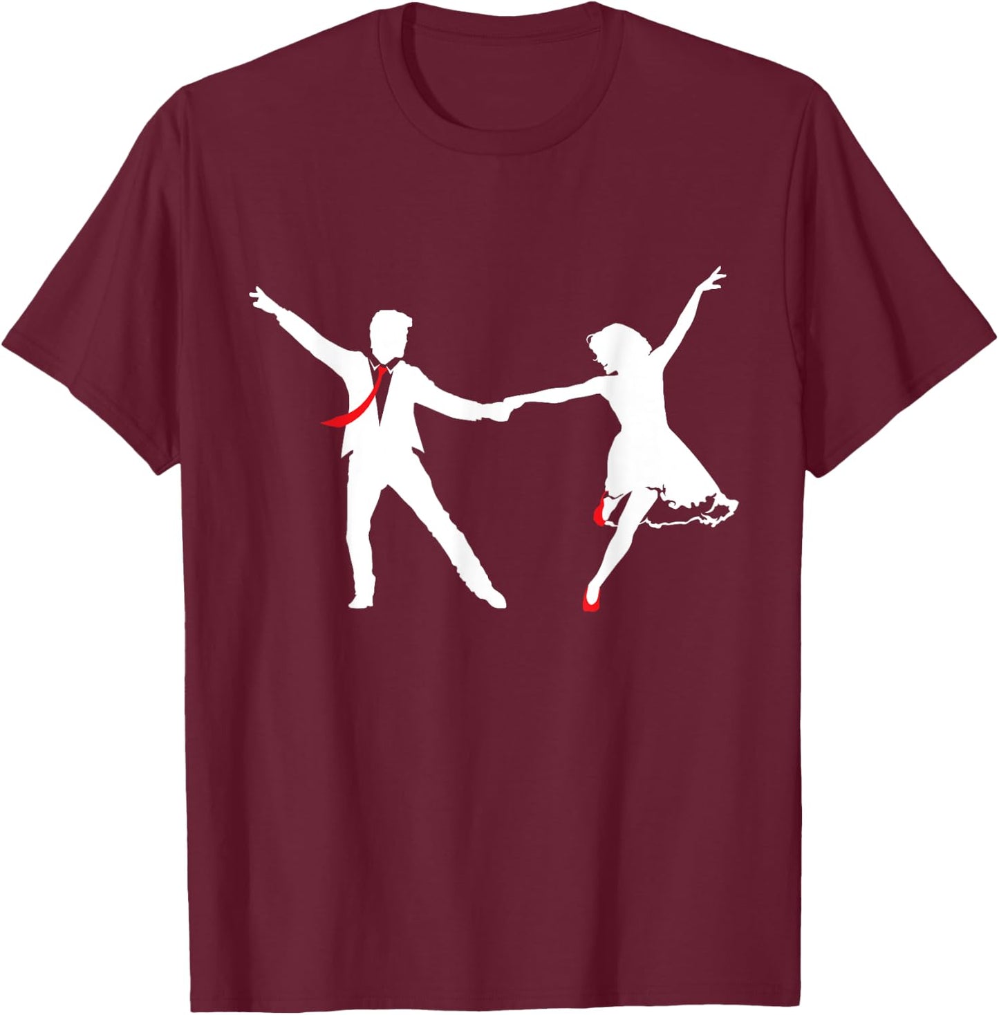 Swing Dance Couple - Dance School Swing Dance Swing Music Dancing T-Shirt - T-Shirt | Maroon