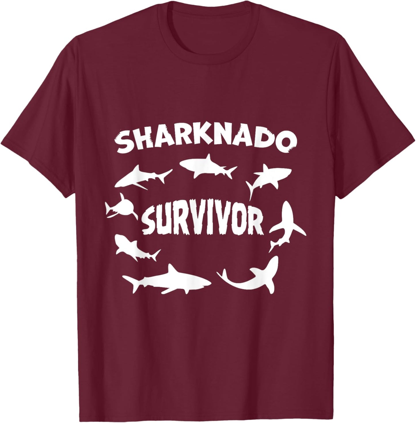 Sharknado Survivor Killer Shark Movies for Movie Lovers T-Shirt - T-Shirt | Maroon