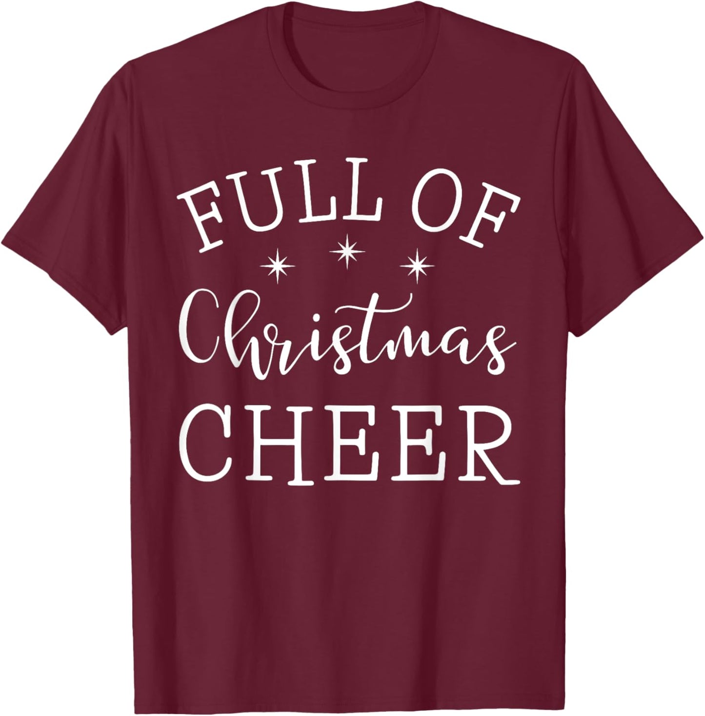 Full Of Christmas Beer And Christmas Cheer Couple Matching T-Shirt - T-Shirt | Maroon