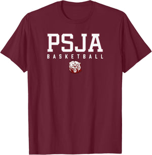 PSJA Battlin Bear Logo Basketball HS T-Shirt - T-Shirt | Maroon