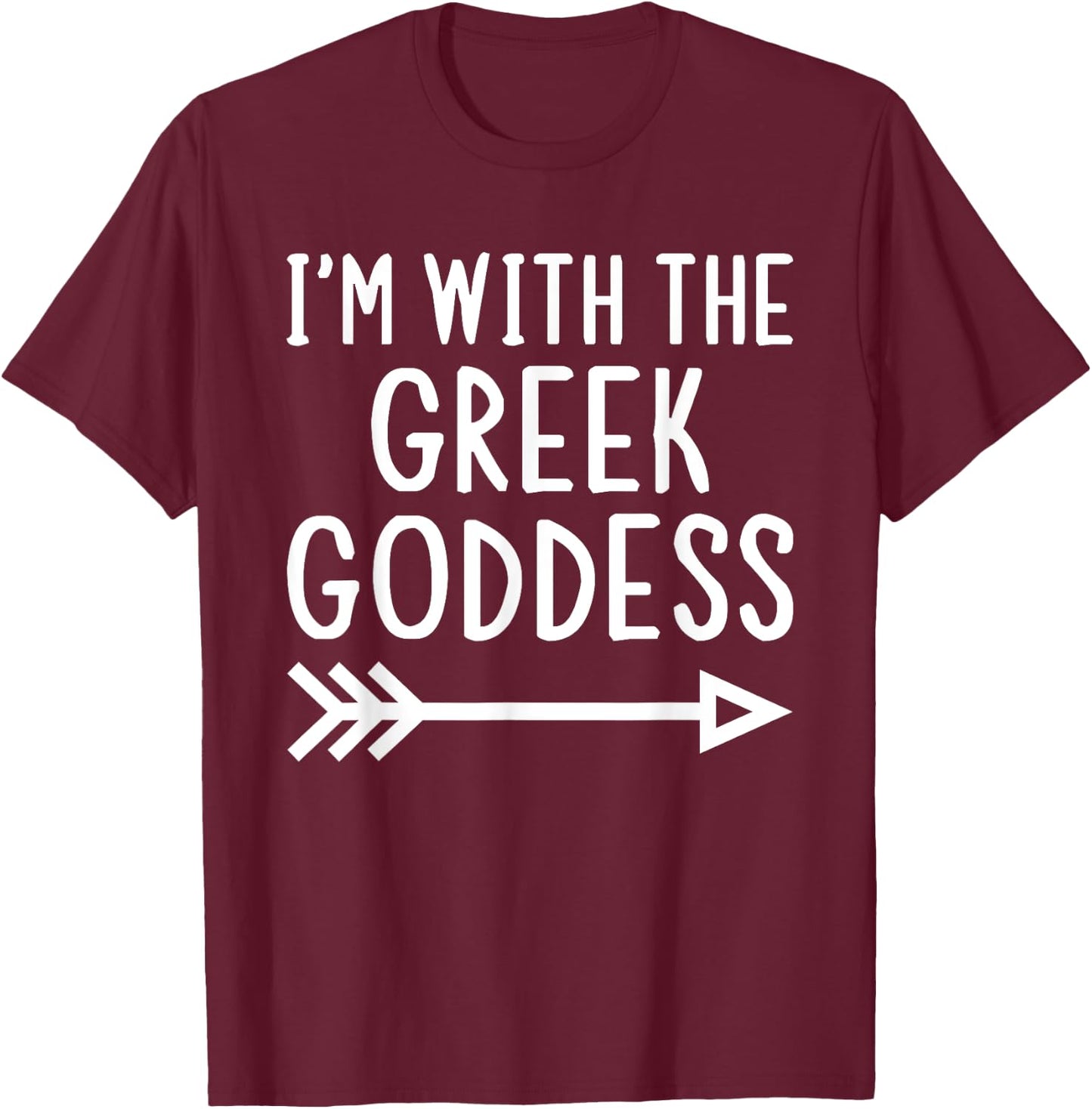 I'm With The Greek Goddess Funny Matching Halloween Costume T-Shirt - T-Shirt | Maroon