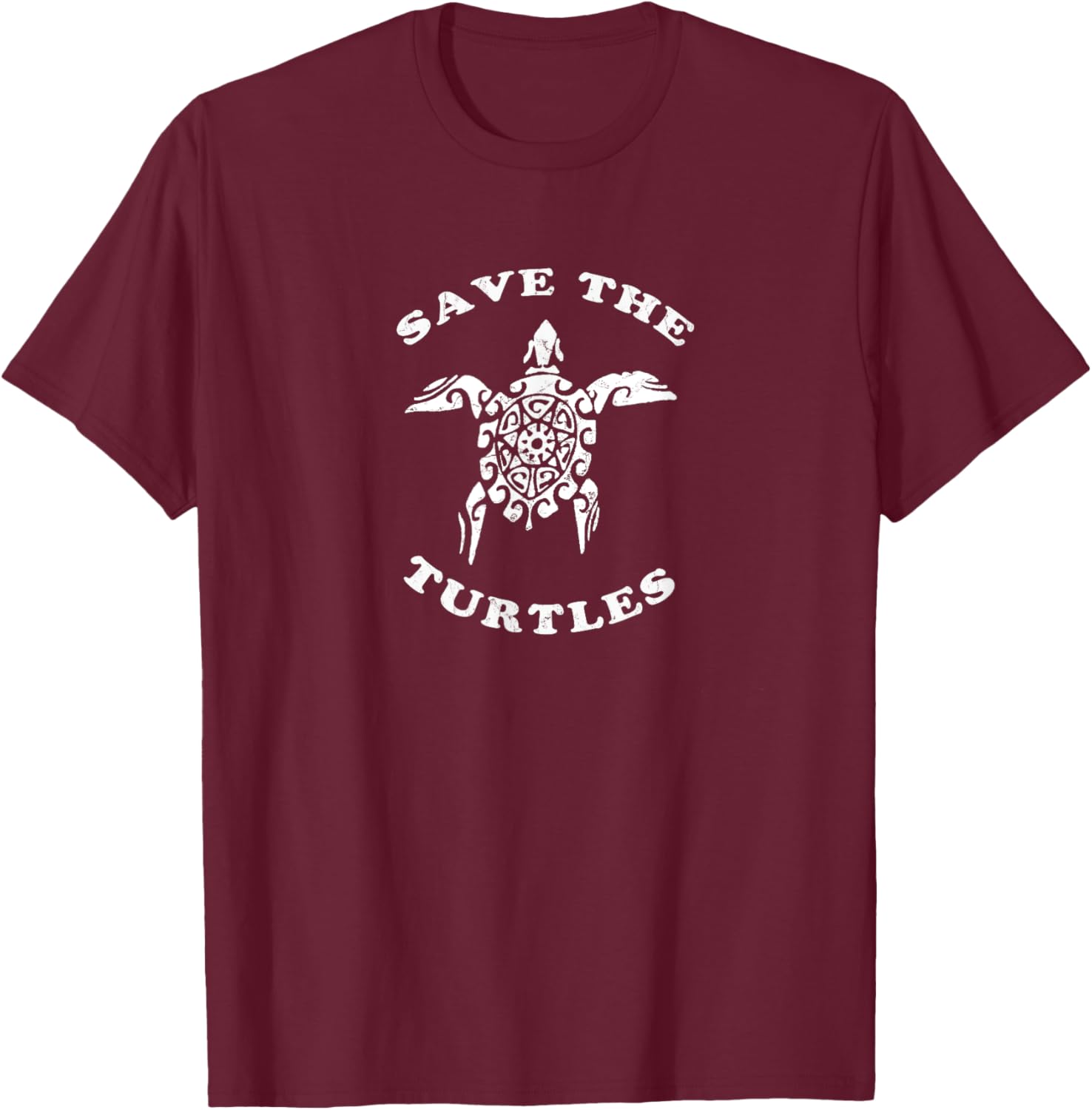 Save the Turtles, Classic Tribal Turtle Sea Turtle T-Shirt - T-Shirt | Maroon