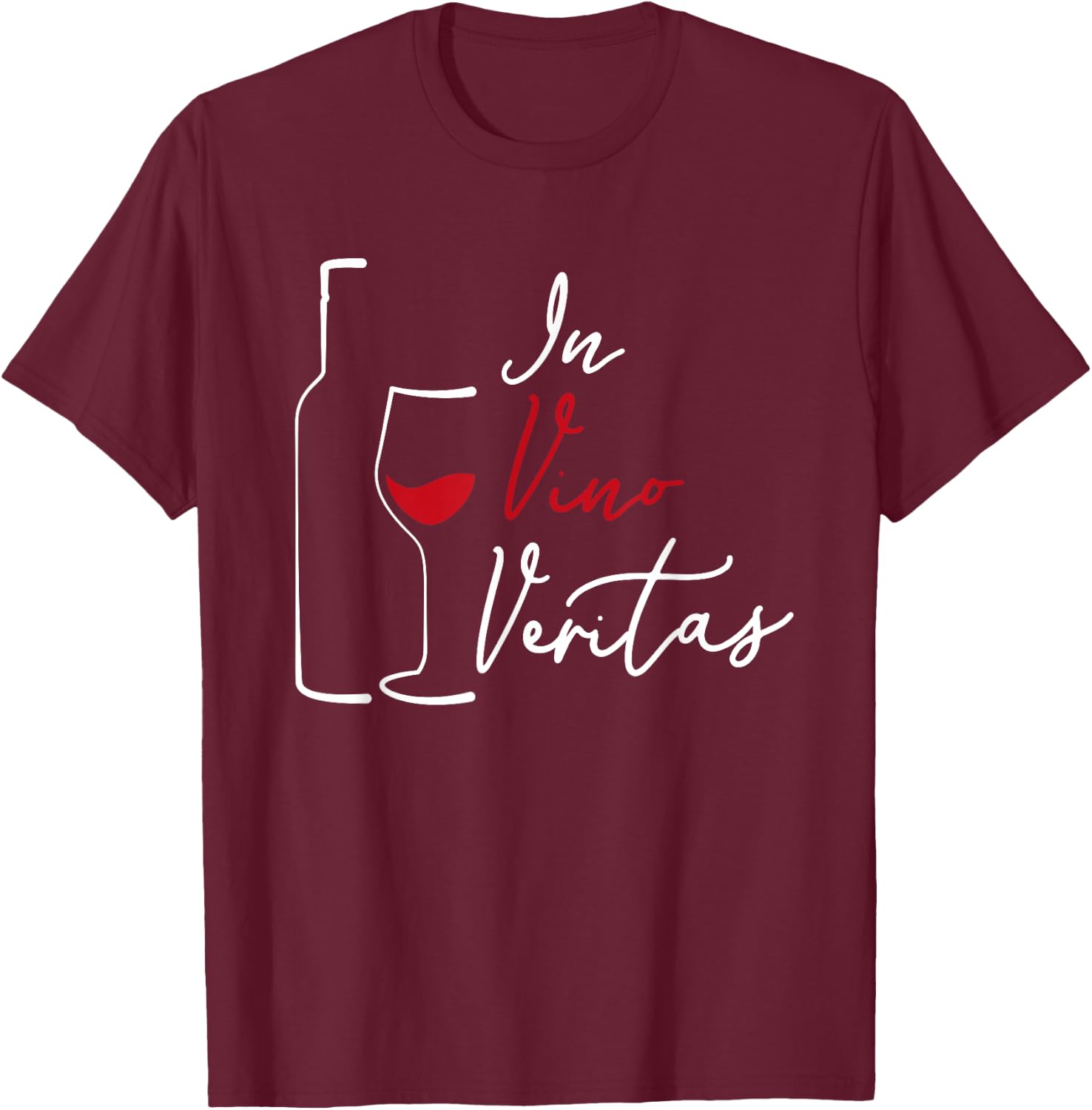 In Vino Veritas - Latin Wine saying T-Shirt - T-Shirt | Maroon