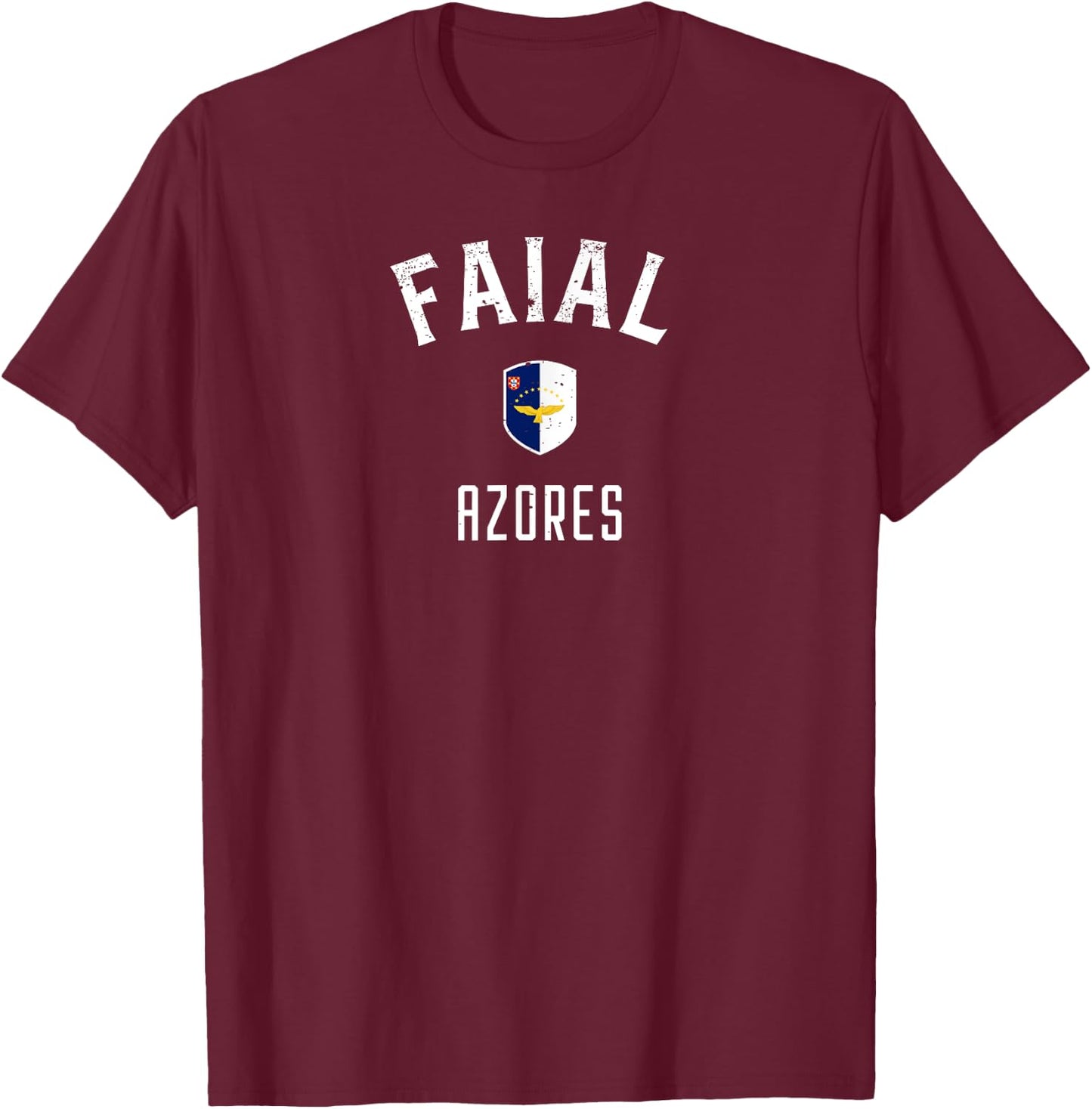 Faial Azores Flag T-Shirt - T-Shirt | Maroon