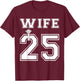 Wife 2025 Husband Matching Engagement Party Honeymoon T-Shirt - T-Shirt | Maroon