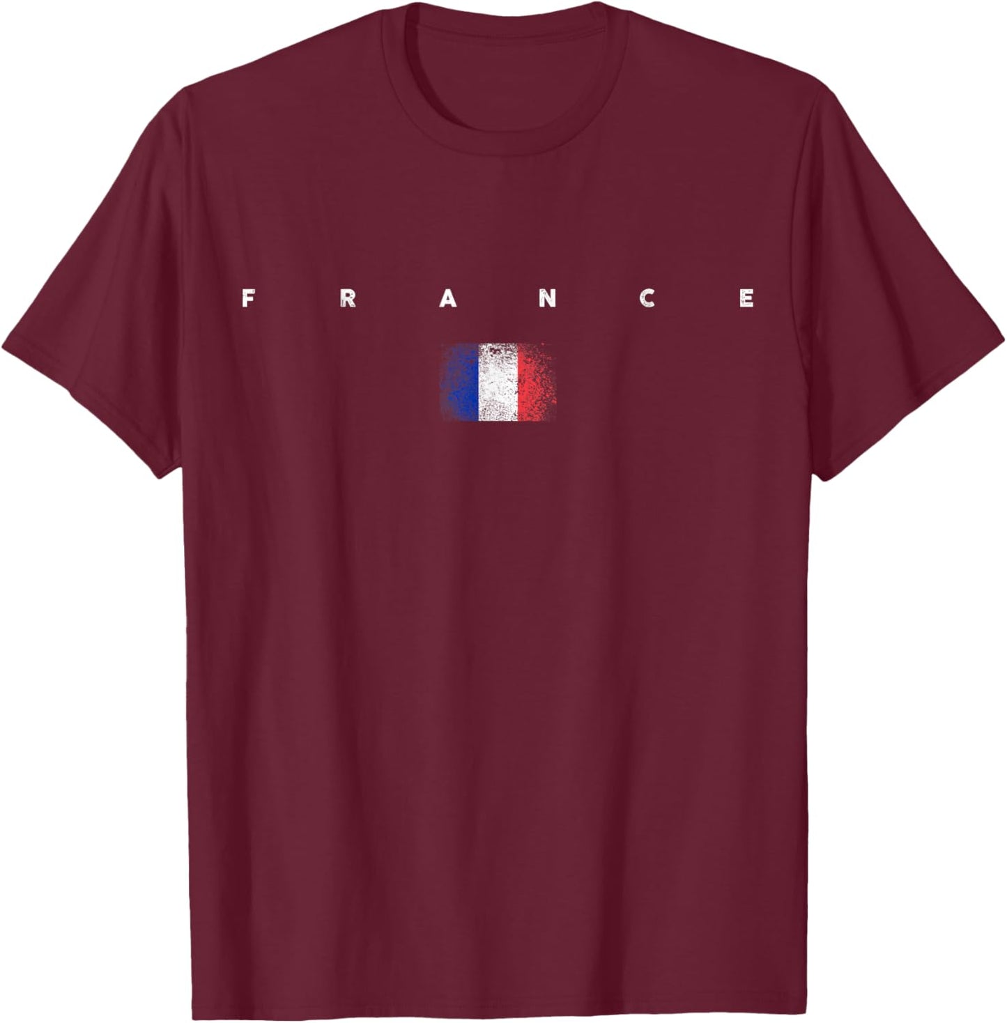 France Flag Pride Vintage /Retro Soccer French Football T-Shirt - T-Shirt | Maroon