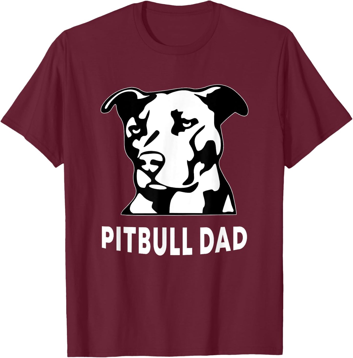 Proud Pitbull Dad Men's Pit Bull Dog Shirt T-Shirt - T-Shirt | Maroon