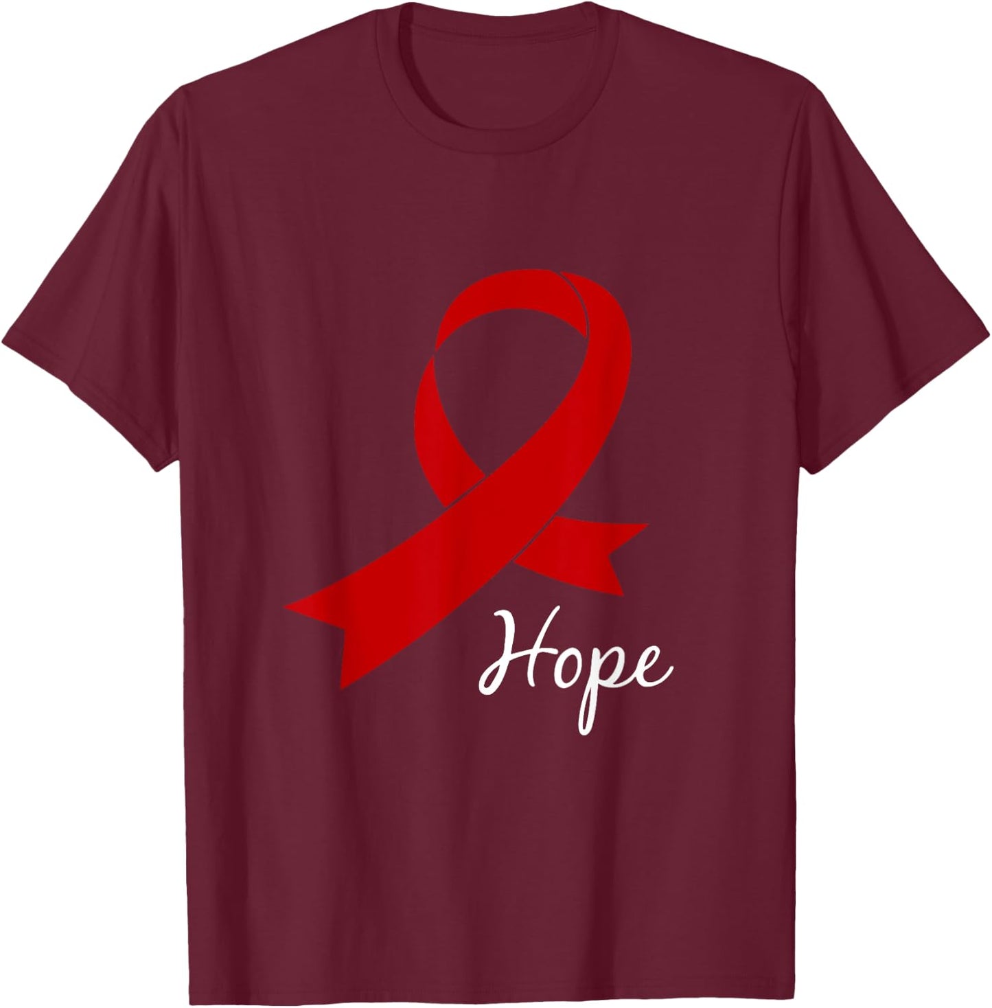 Aids Hope Shirt World Aids Day Awareness Hiv Gift T-Shirt - T-Shirt | Maroon