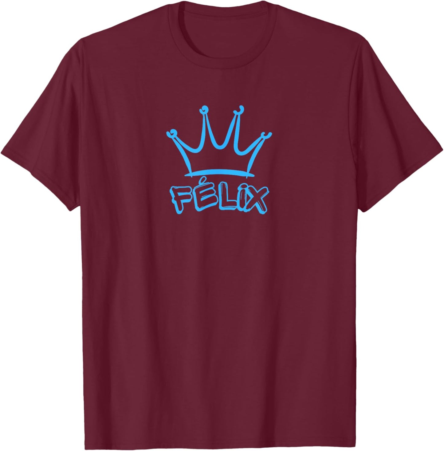King Félix / Blue Crown & Name Félix Graffiti T-Shirt - T-Shirt | Maroon
