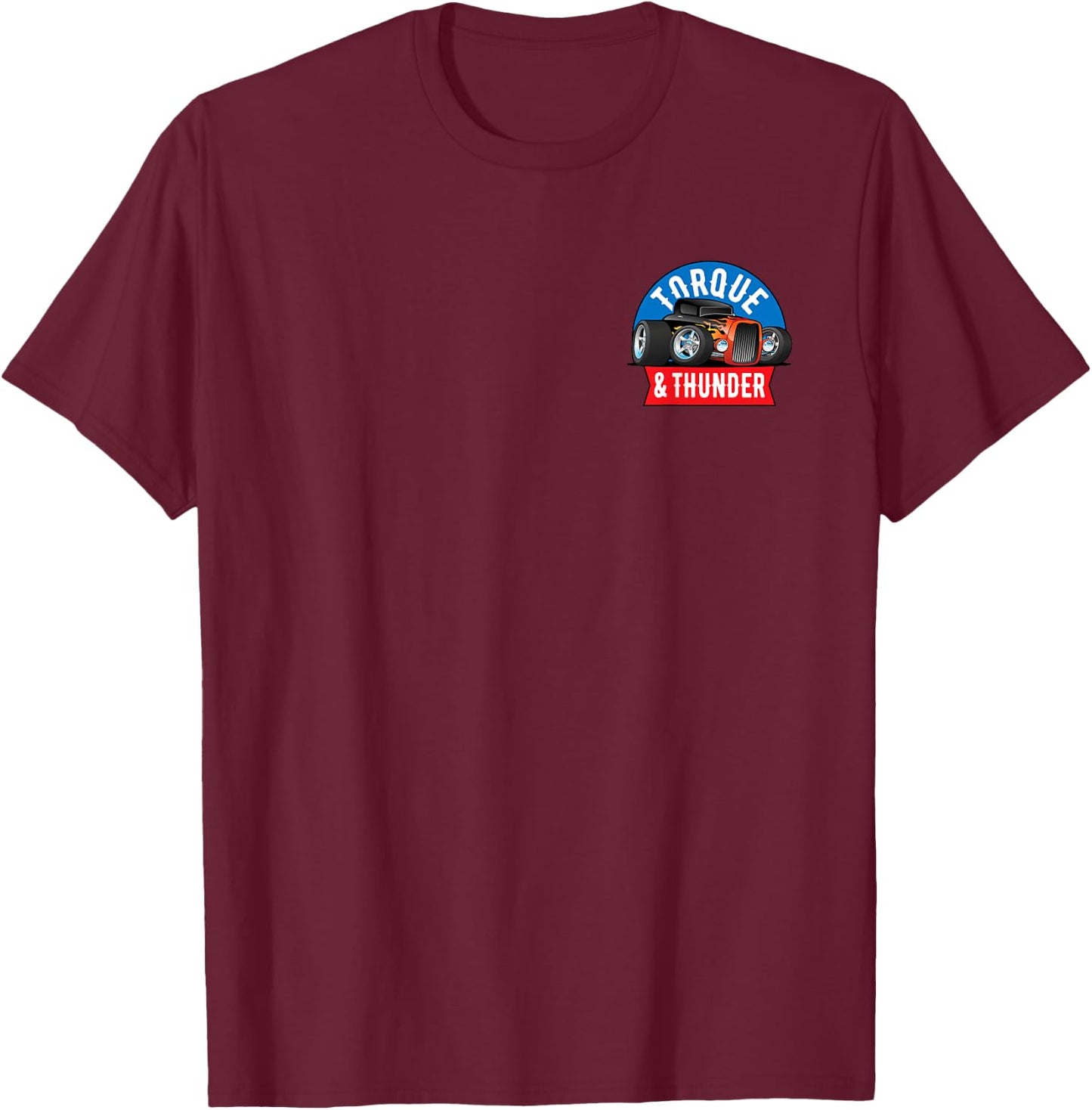 Torque and Thunder Muscle Cars Classic Cars Hotrods Cartoon T-Shirt - T-Shirt | Maroon