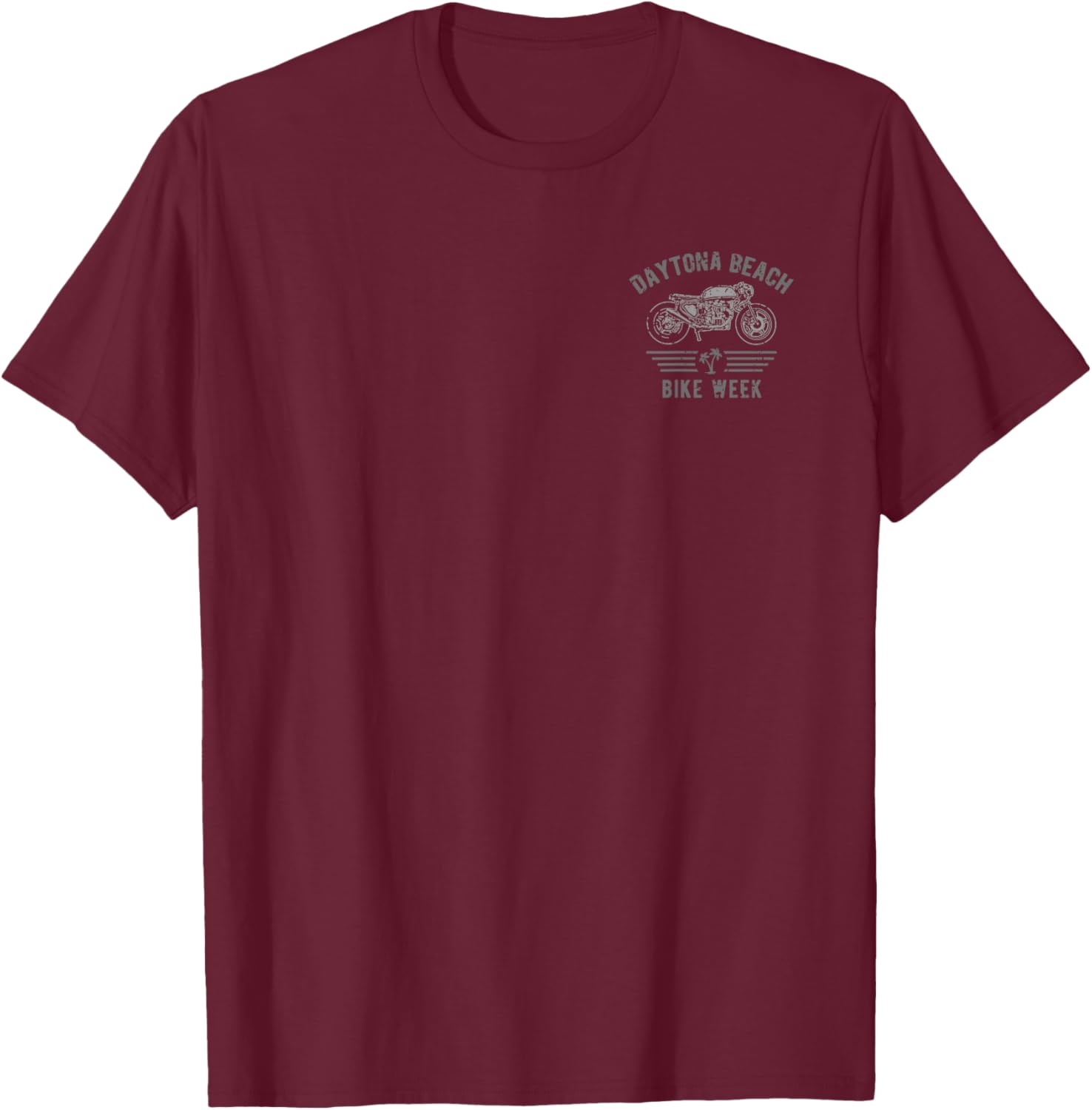 Daytona Beach Bike Week Retro Distressed Motorcycle Design T-Shirt - T-Shirt | Maroon