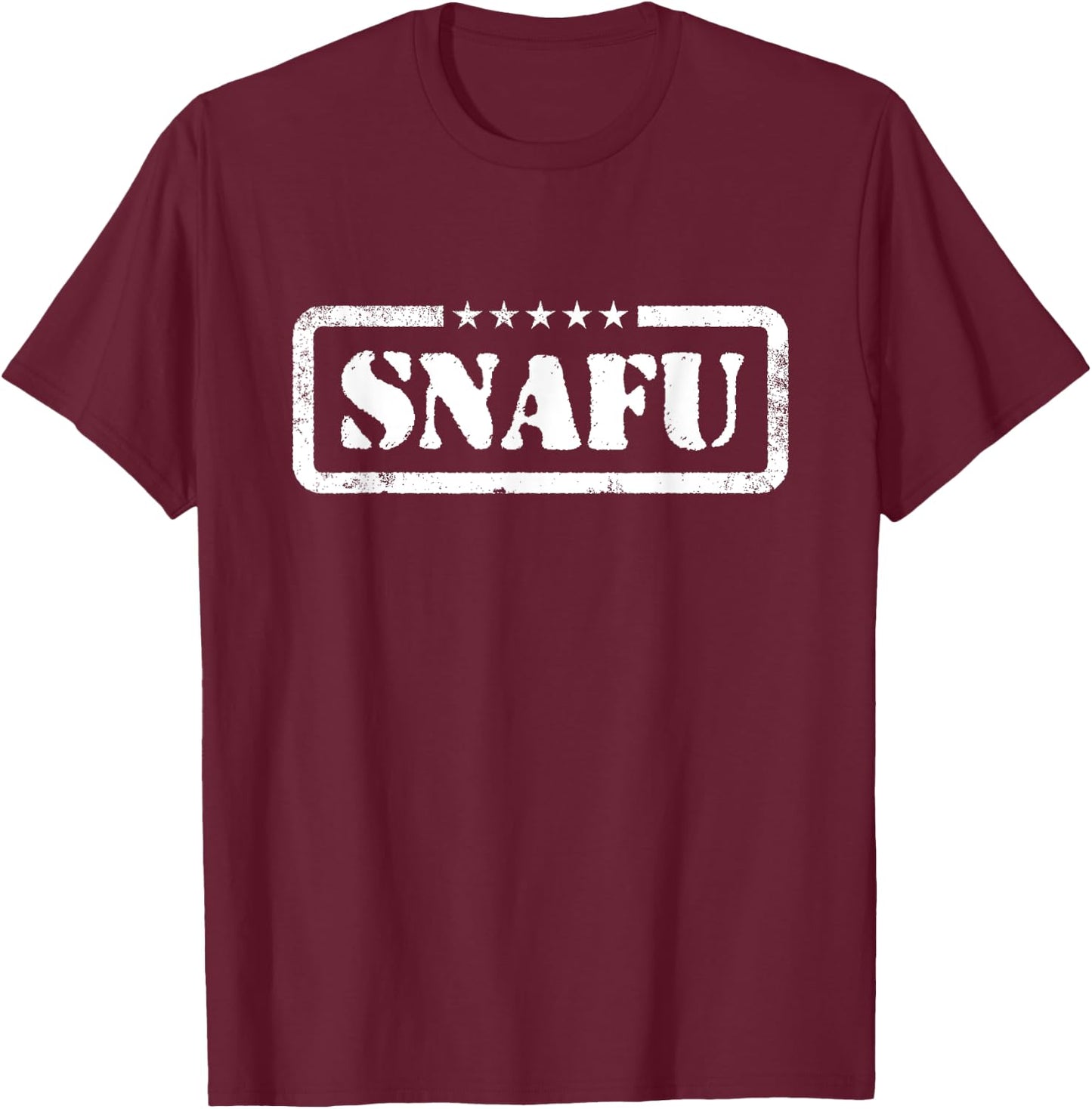 Funny Situation Normal SNAFU Soldier Military T-Shirt - T-Shirt | Maroon