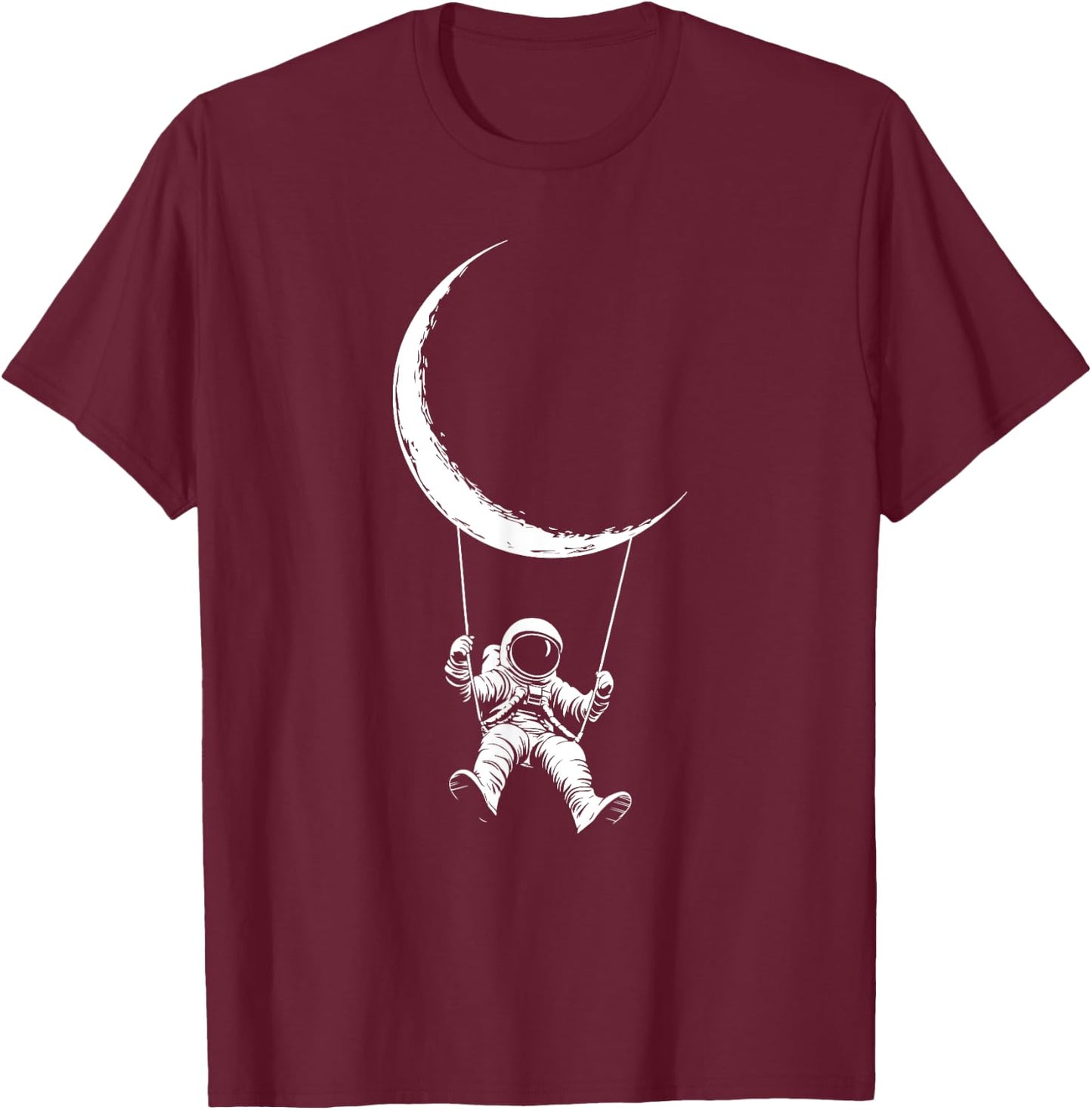 Moon Swing Space Astronaut T-Shirt - T-Shirt | Maroon