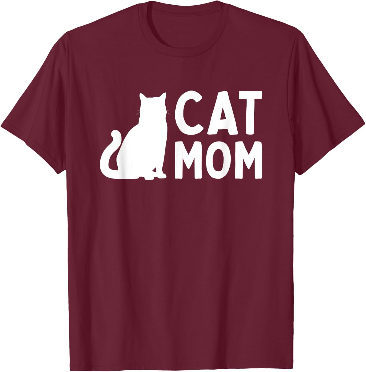 Best Cat Mom Mothers Day Women Wife Kitty Mommy Mama T-Shirt - T-Shirt | Maroon