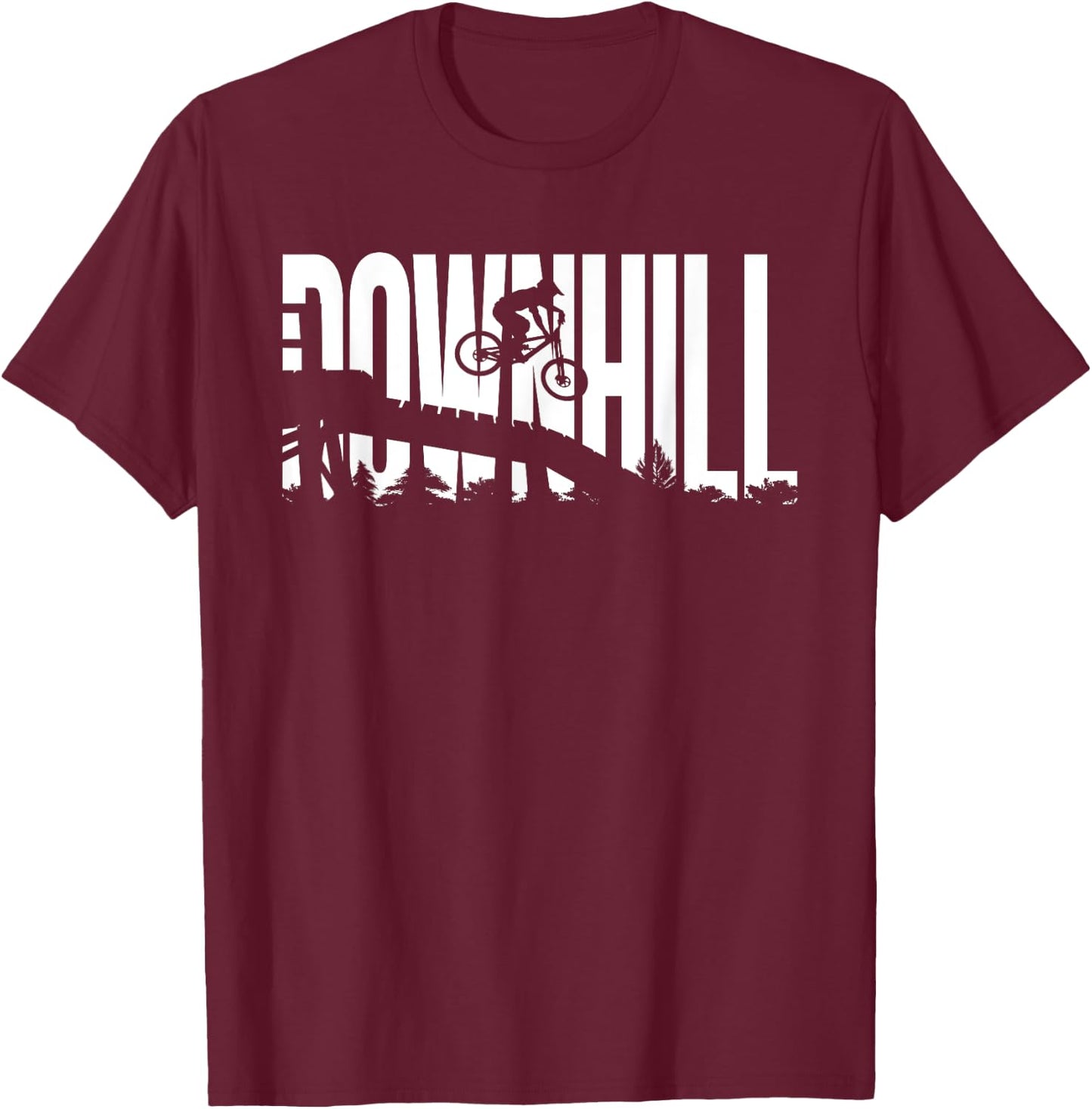 Downhill Silhouette - Downhill Rider Mountainbike Rider MTB T-Shirt - T-Shirt | Maroon