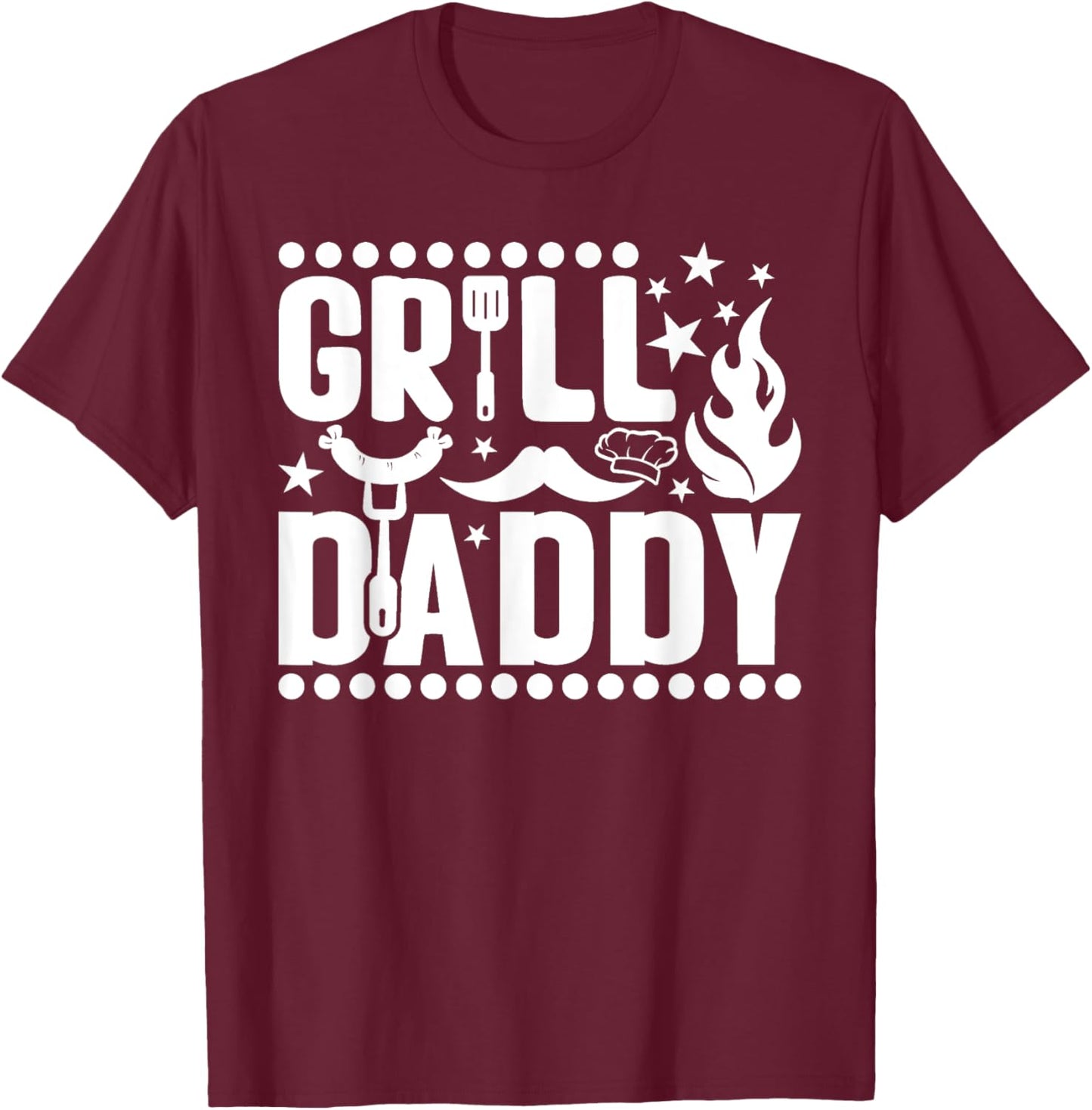 Barbecue Grill Daddy Master BBQ Smoker Chef Dad T-Shirt - T-Shirt | Maroon