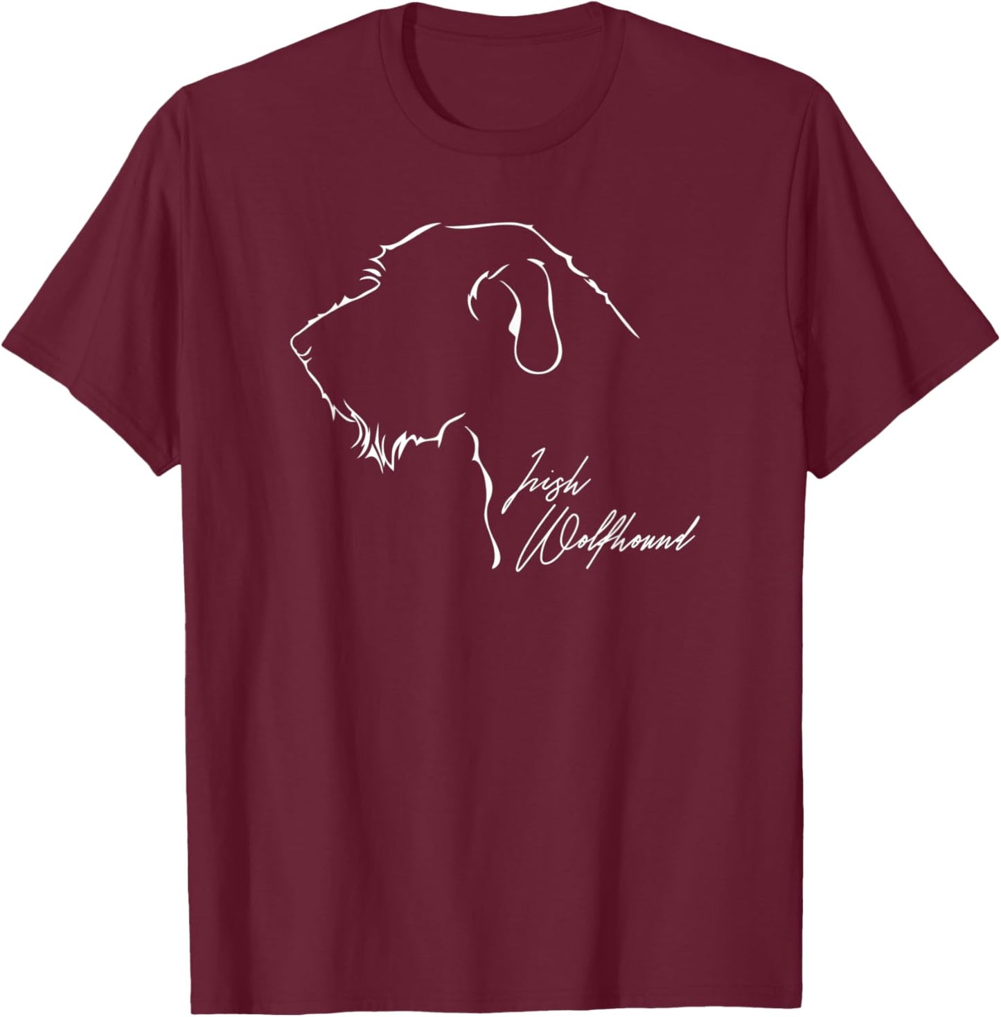 Irish Wolfhound Profil Dog Breed T-Shirt - T-Shirt | Maroon
