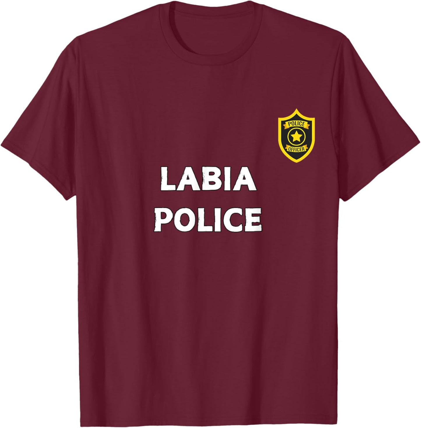 Fun Graphic-Labia Police T-Shirt - T-Shirt | Maroon
