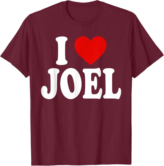 I Heart Love Joel T-Shirt - T-Shirt | Maroon