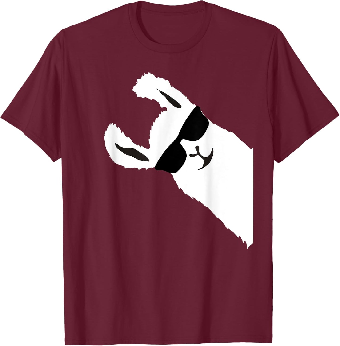 Funny Llama Alpaca With Sunglasses T-Shirt - T-Shirt | Maroon