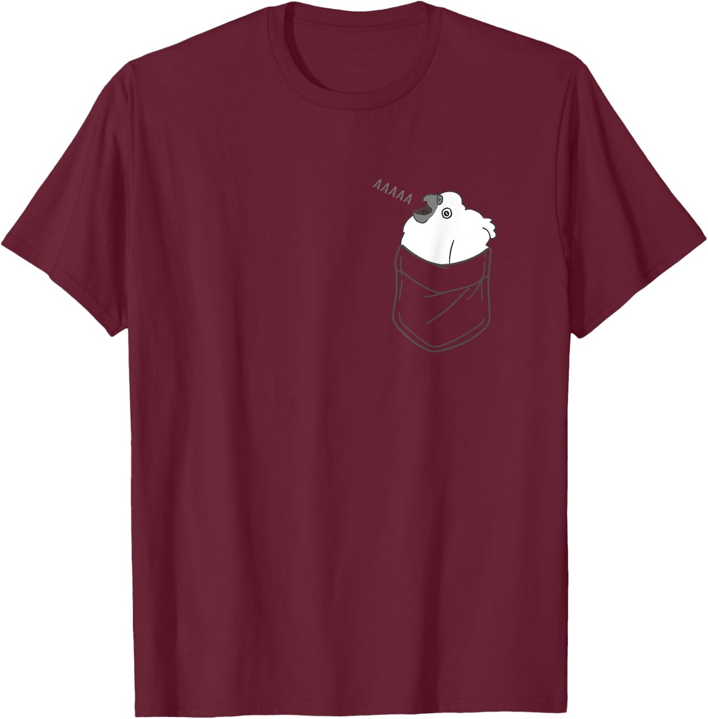 Pocket Cockatoo Screaming Parrot Funny Bird Cute Birb memes T-Shirt - T-Shirt | Maroon