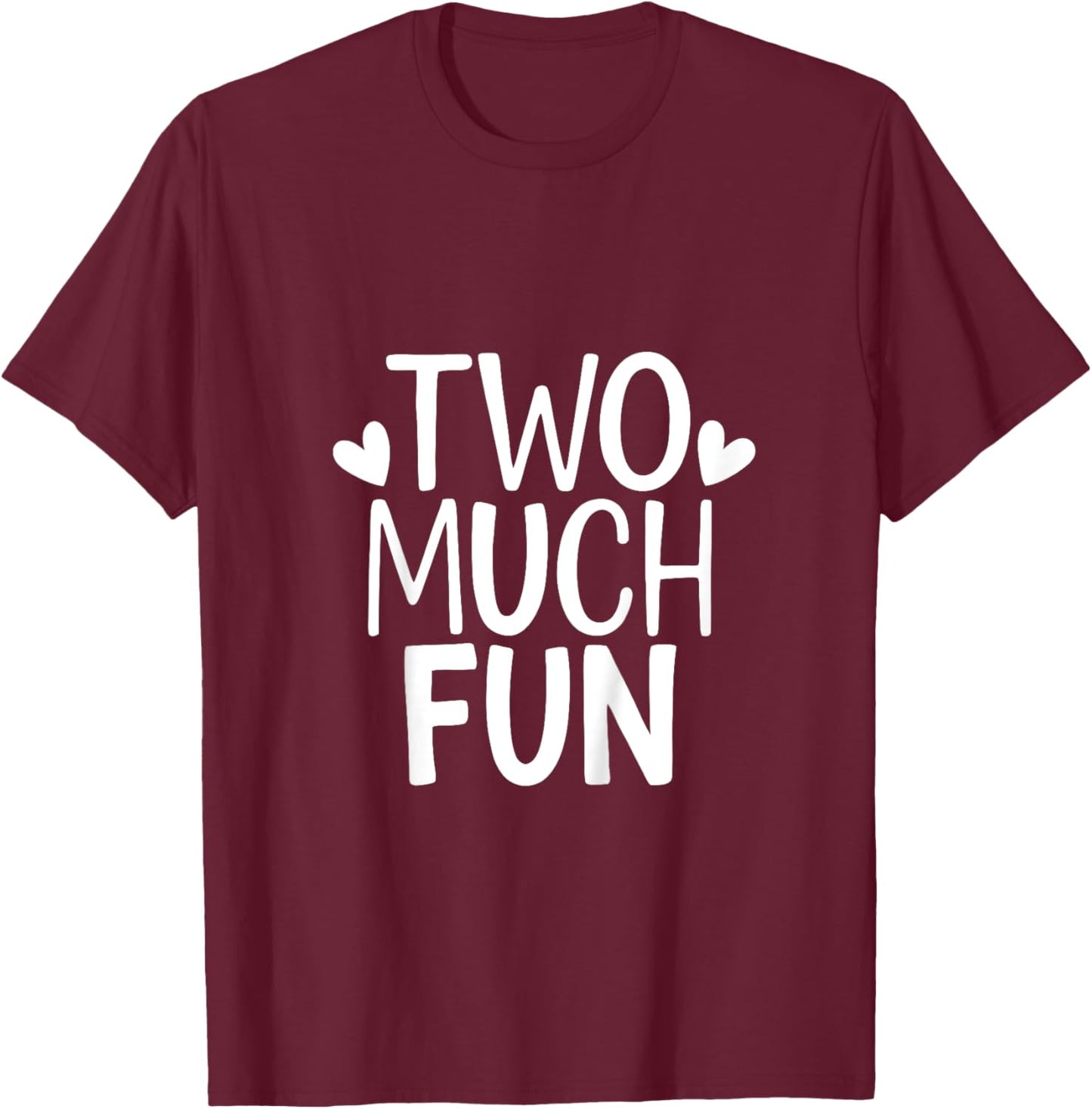 2nd Birthday Girl Boy Party Two Much Fun Second Toddler T-Shirt - T-Shirt | Maroon