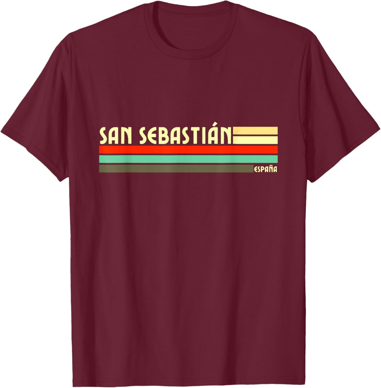 Retro Vintage San Sebastián T-Shirt - T-Shirt | Maroon