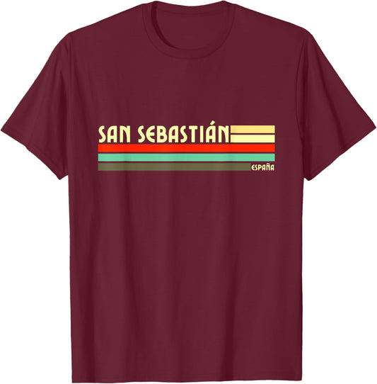 Retro Vintage San Sebastián T-Shirt - T-Shirt | Maroon