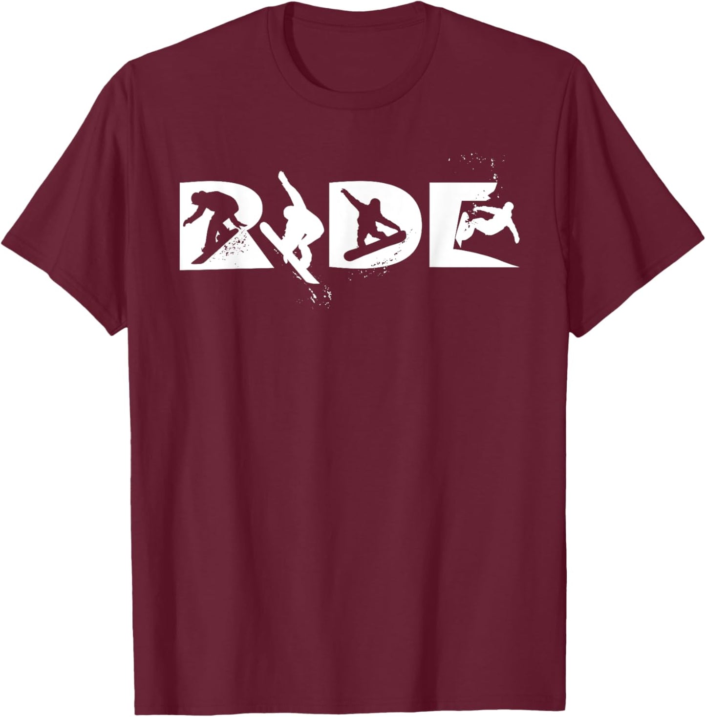 RIDE Snowboarding Funny Snowboard Snowboarder Gift Men Boys T-Shirt - T-Shirt | Maroon