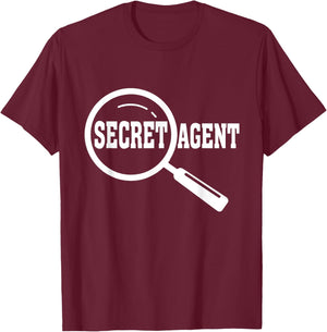 Secret Agent Inspector Spy Police Detective Investigator T-Shirt - T-Shirt | Maroon