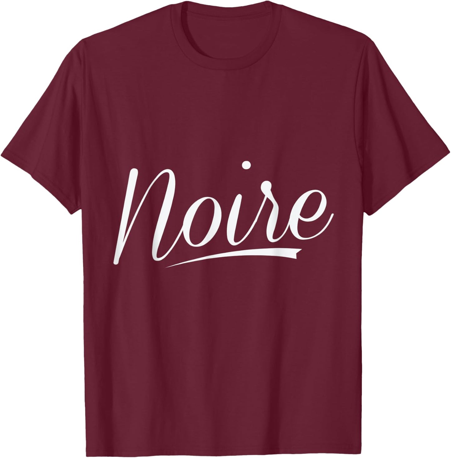 Classic Black and White French Vibe T-Shirt - T-Shirt | Maroon