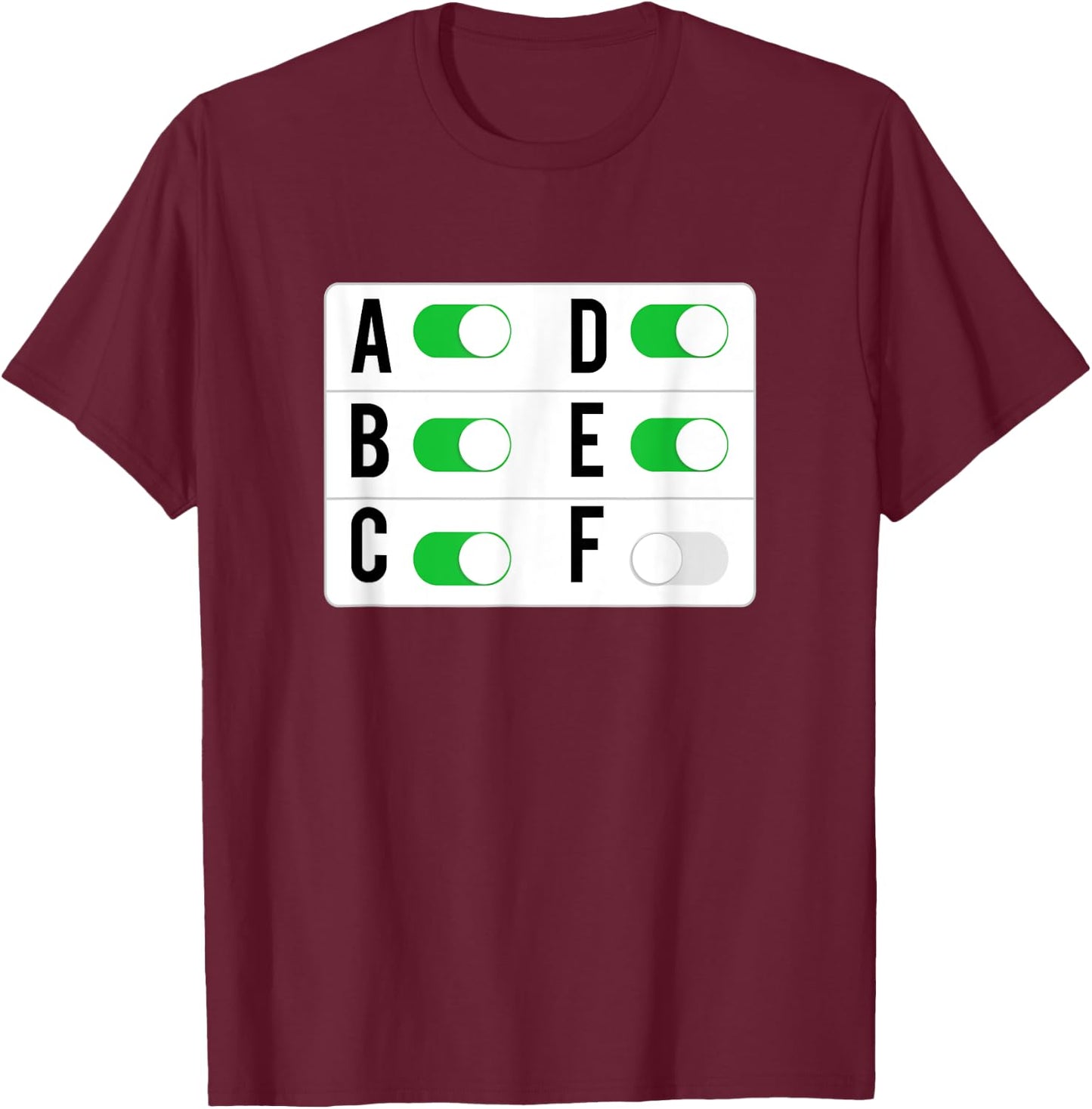 Fuck Off Button | Funny Offensive Sayings Graphic T-Shirt - T-Shirt | Maroon