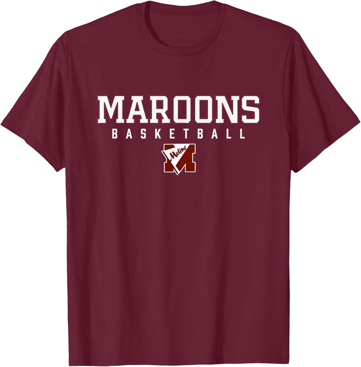 Moline Maroons Logo Basketball HS T-Shirt - T-Shirt | Maroon