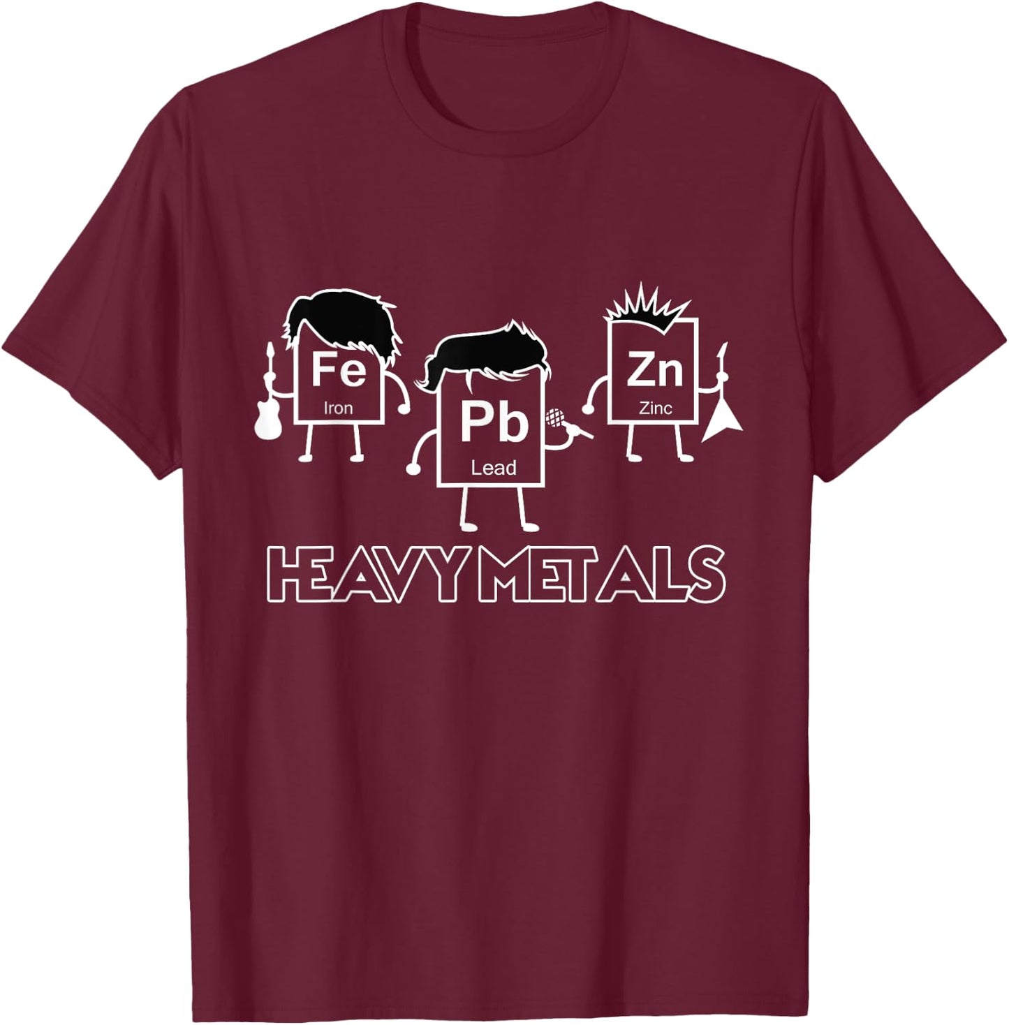 Heavy Metals Periodic Table Funny Science Chemistry Gift T-Shirt - T-Shirt | Maroon