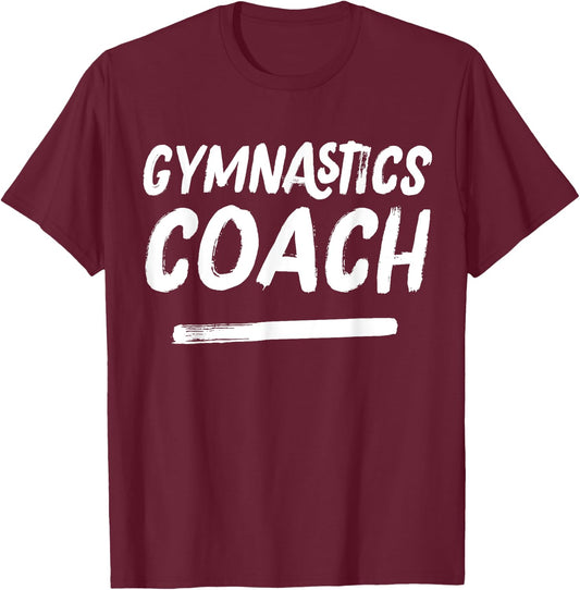 Gymnastics Coach Retro Distressed Coaches Appreciation T-Shirt - T-Shirt | Maroon