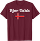 Funny Icelandic Bjor Takk Beer Please Drinker Gift Men Women T-Shirt - T-Shirt | Maroon