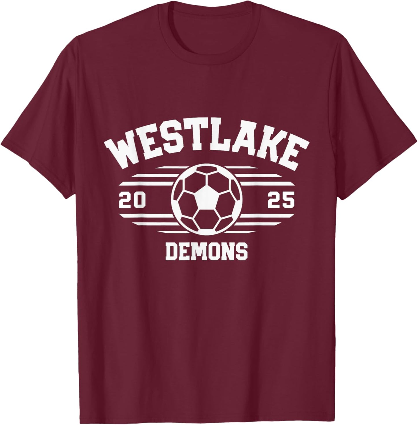 Westlake Demons Soccer Ball 2025 T-Shirt - T-Shirt | Maroon