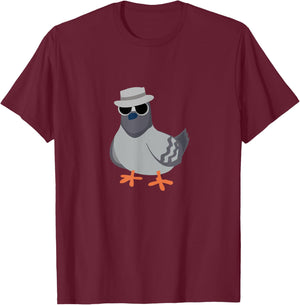 Cool Pigeon Design for Pigeon Lovers T-Shirt - T-Shirt | Maroon