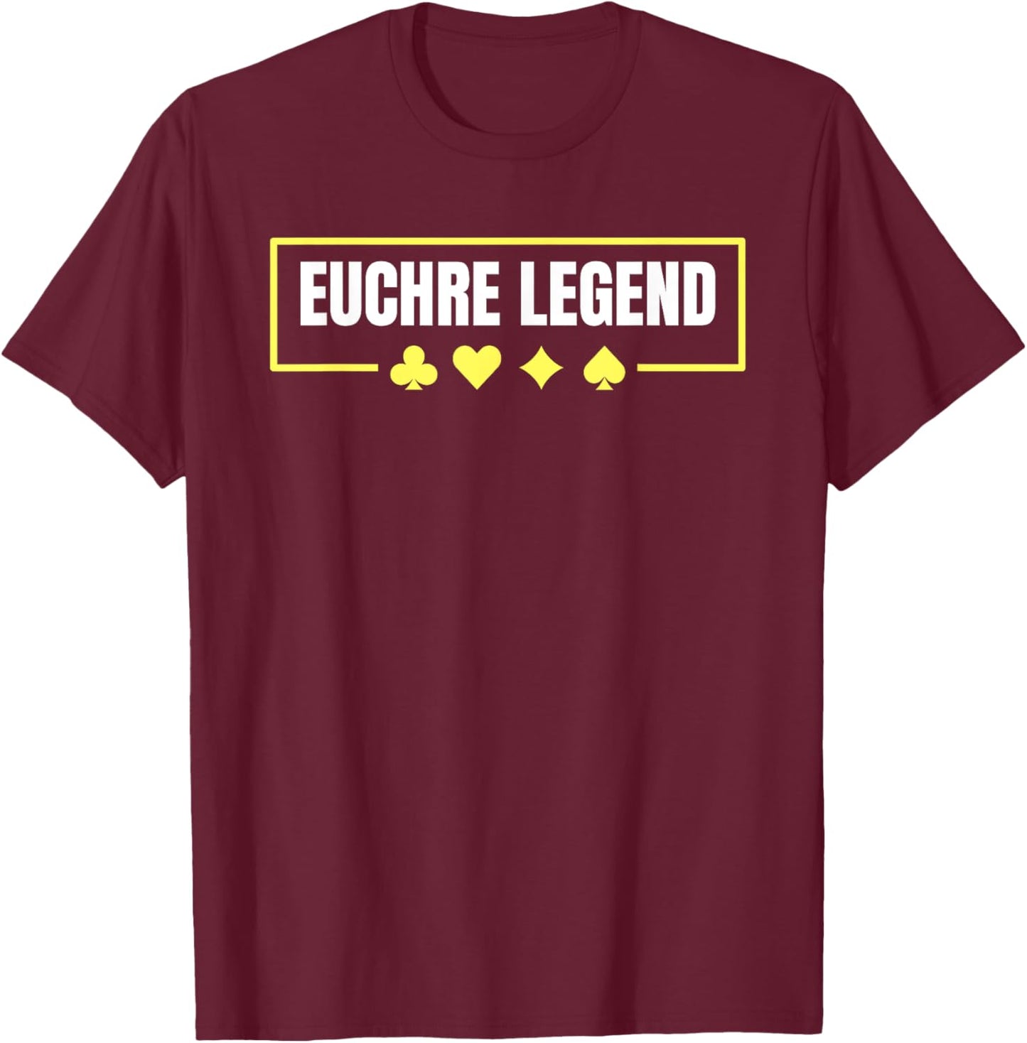 Euchre Champion Card Game Playing Vintage Euchre Legend T-Shirt - T-Shirt | Maroon